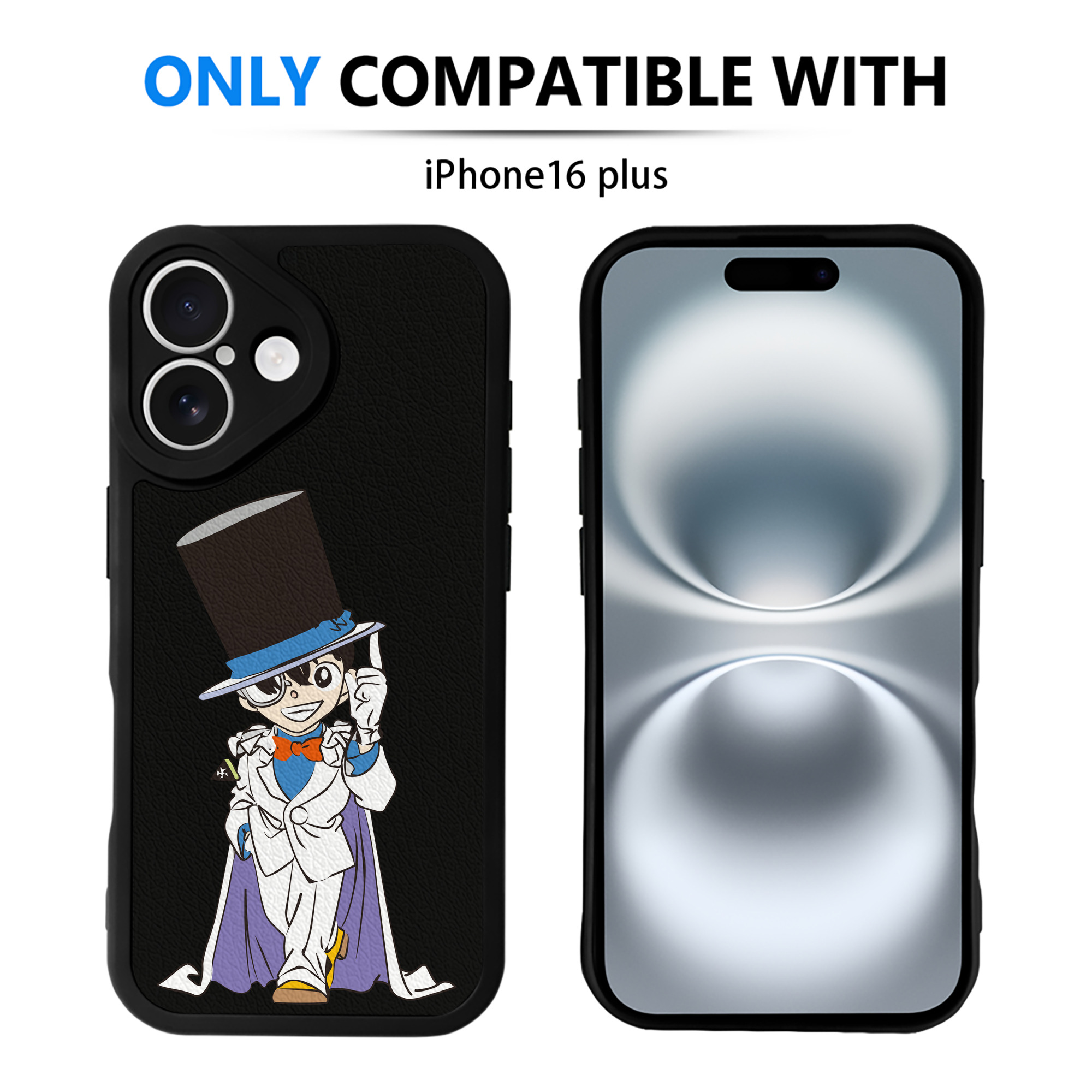 （画像用） 名探偵コナン 江戸川 コナン Detective Conan Conan Edogawa 【iPhone 16シリーズ対応】シリコンスマホケース（レザー調） 材質：シリコン